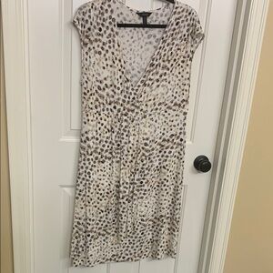 Soma Black and White V-Neck Midi Sundress